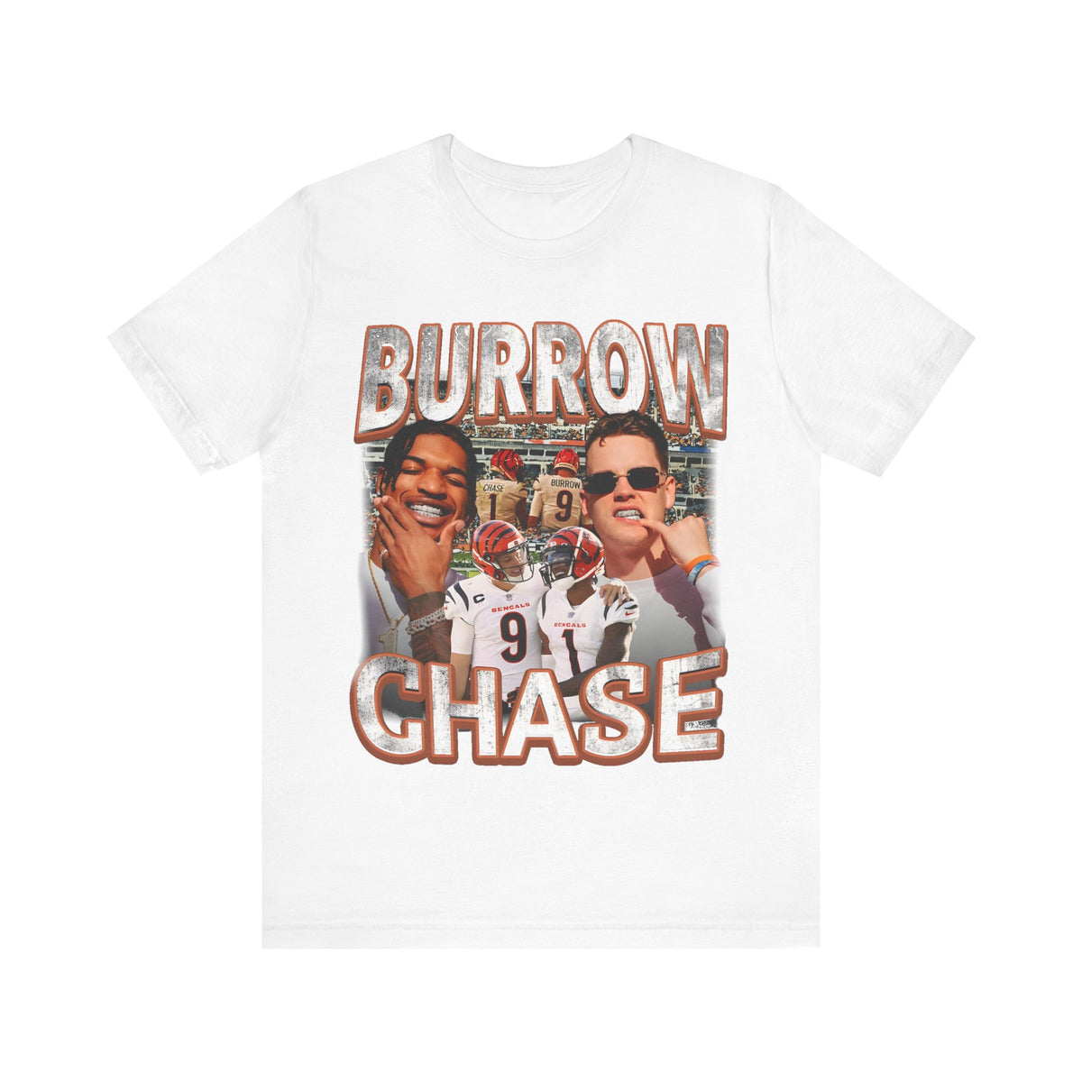 Vintage 90s Football Bootleg Style T-Shirt BURROW CHASE Unisex Graphic Tee Shirt