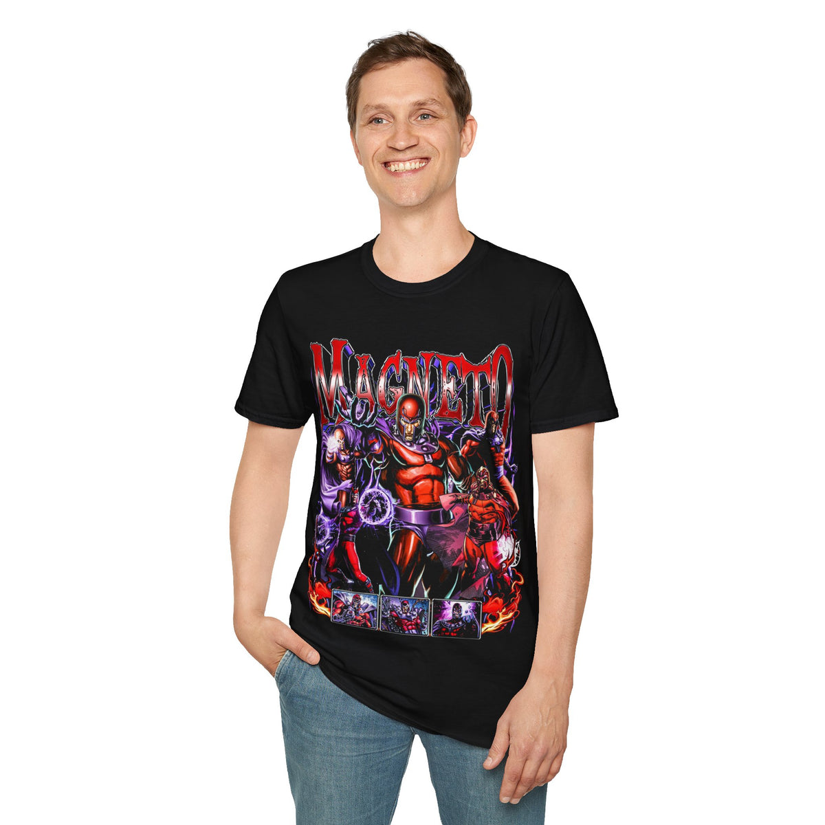 Vintage 90s Superheroes Bootleg Style T-Shirt, MAGNETO Retro Superheroes Shirt Unisex Graphic Tee