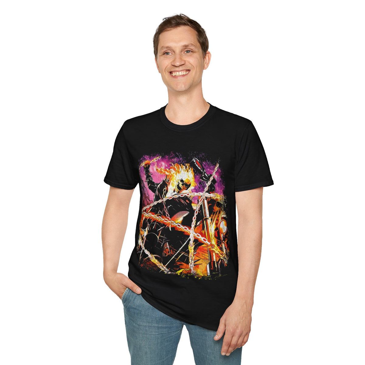Vintage 90s Superheroes Bootleg Style T-Shirt, GHOST RIDER Retro Superheroes Shirt Unisex Graphic Tee