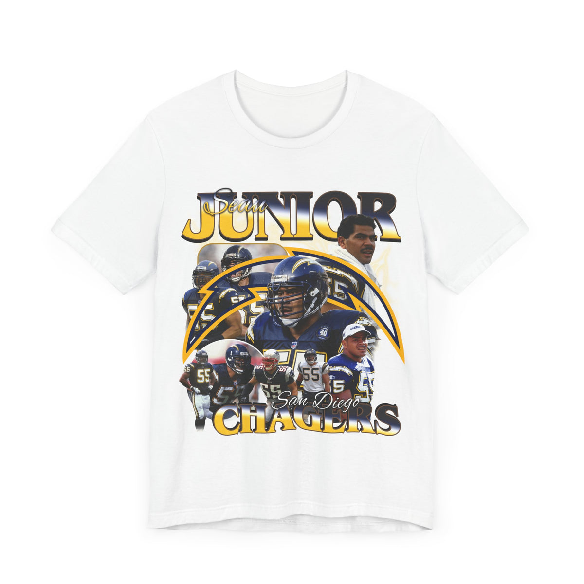 Vintage 90s Football Bootleg Style T-Shirt JUNIOR SEAU Unisex Graphic Tee Shirt