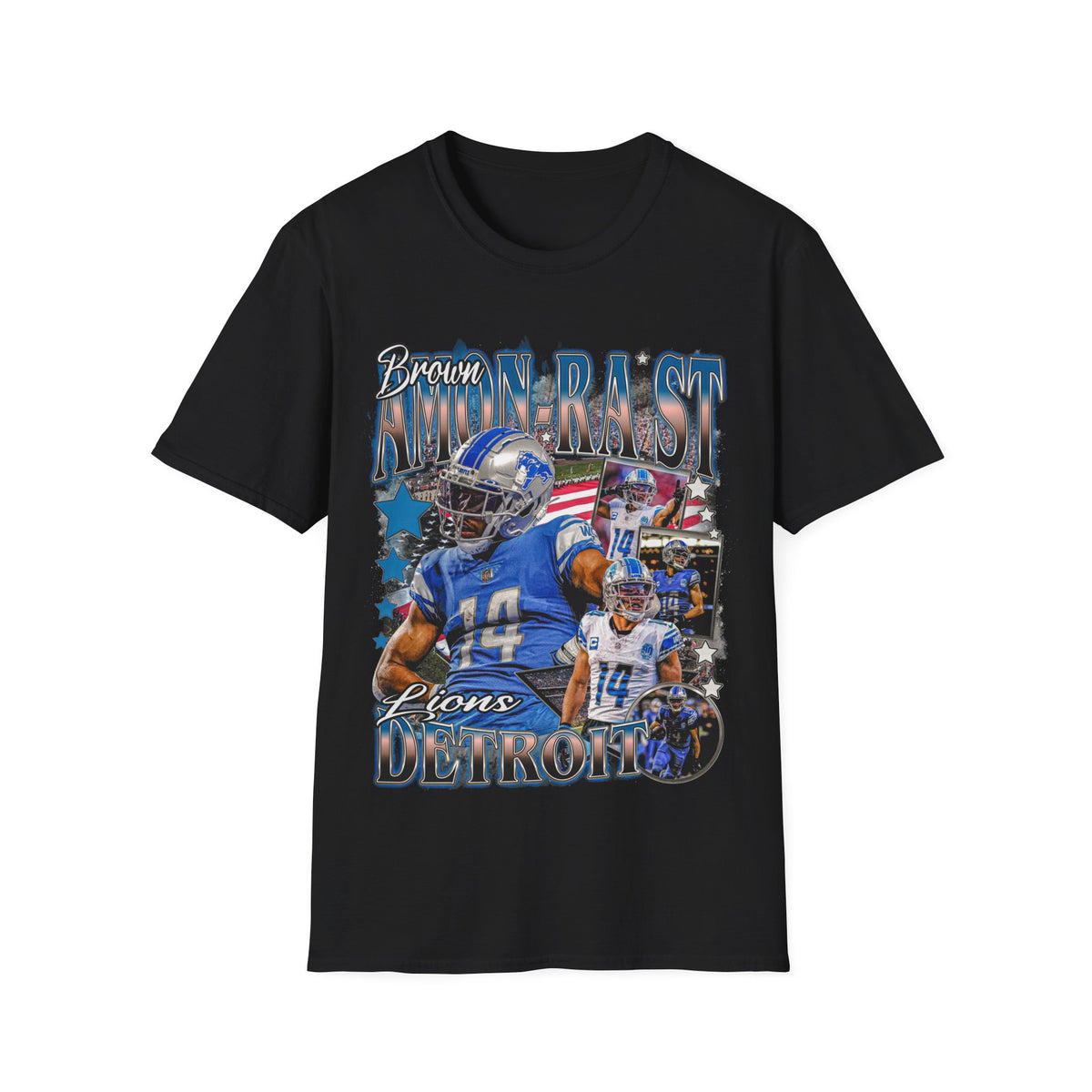 Vintage 90s Football Bootleg Style T-Shirt, AMON RA ST BROWN Vintage Graphic Tee, Retro Football Shirt Unisex Graphic Tee Shirt