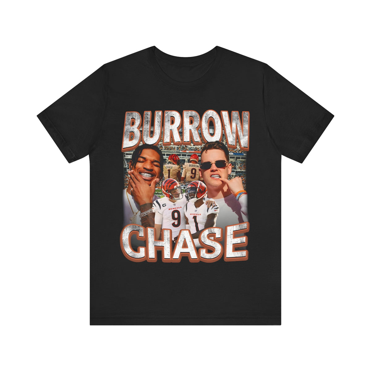 Vintage 90s Football Bootleg Style T-Shirt BURROW CHASE Unisex Graphic Tee Shirt