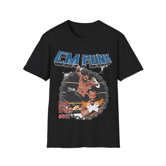 Vintage 90s Bootleg Style T-Shirt, Wrestler CM PUNK Froze Over Vintage Graphic Tee, Retro Wrestler Shirt Unisex Graphic Tee Shirt
