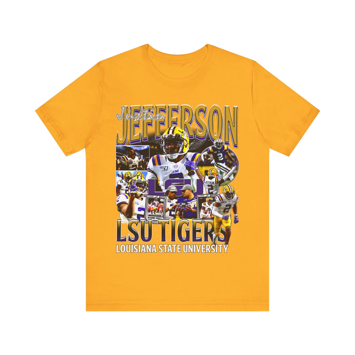 Vintage 90s Football Bootleg Style TShirt JUSTIN JEFFERSON Unisex Graphic Tee