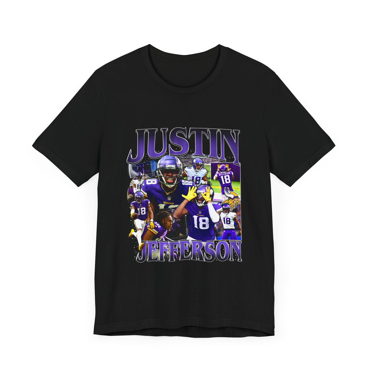 Vintage 90s Football Bootleg Style T-Shirt, JUSTIN JEFFERSON Unisex Tee Shirt