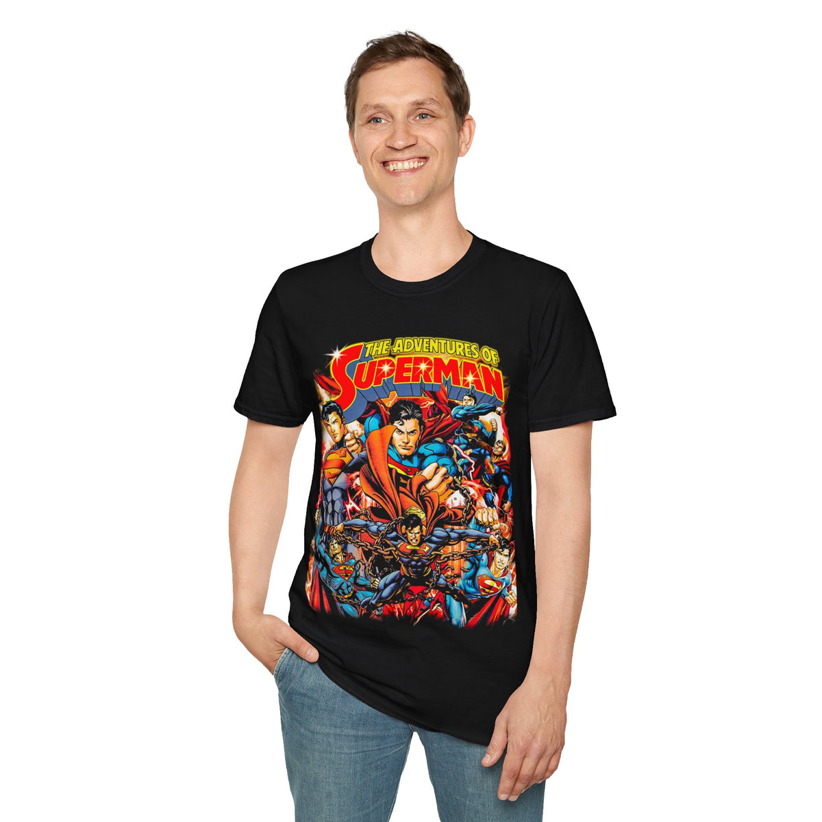Vintage 90s Superheroes Bootleg Style T-Shirt, SUPERMAN Retro Superheroes Shirt Unisex Graphic Tee