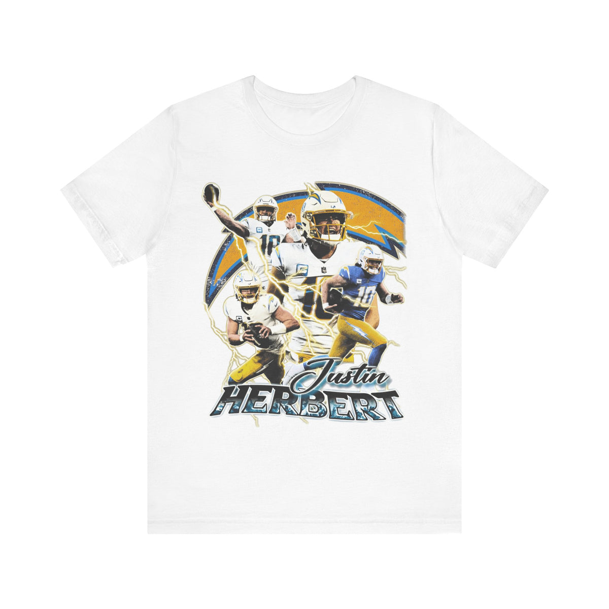 Vintage 90s Football Bootleg Style T-Shirt JUSTIN HERBERT Unisex Graphic Tee