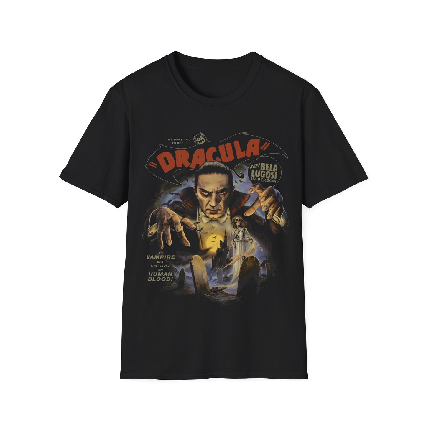 DRACULA OLD SCHOOL POP CULTURE Unisex Softstyle T-Shirt