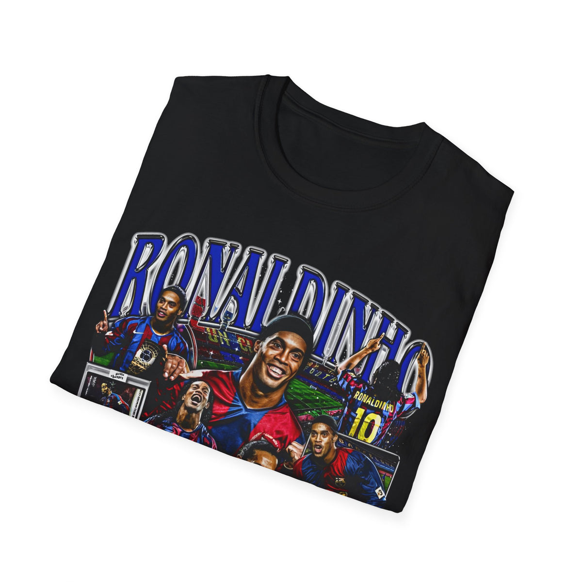 Vintage 90s Soccer Bootleg Style T-Shirt, RONALDOINHO BARCELONA Graphic Tee, Retro Soccer Shirt Unisex Graphic Tee