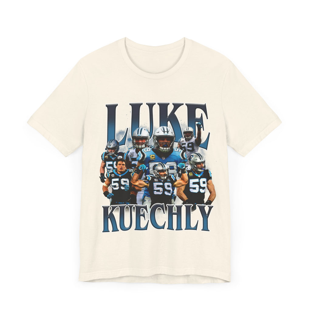 Vintage 90s Football Bootleg Style T-Shirt LUKE KUECHLY Unisex Graphic Tee Shirt