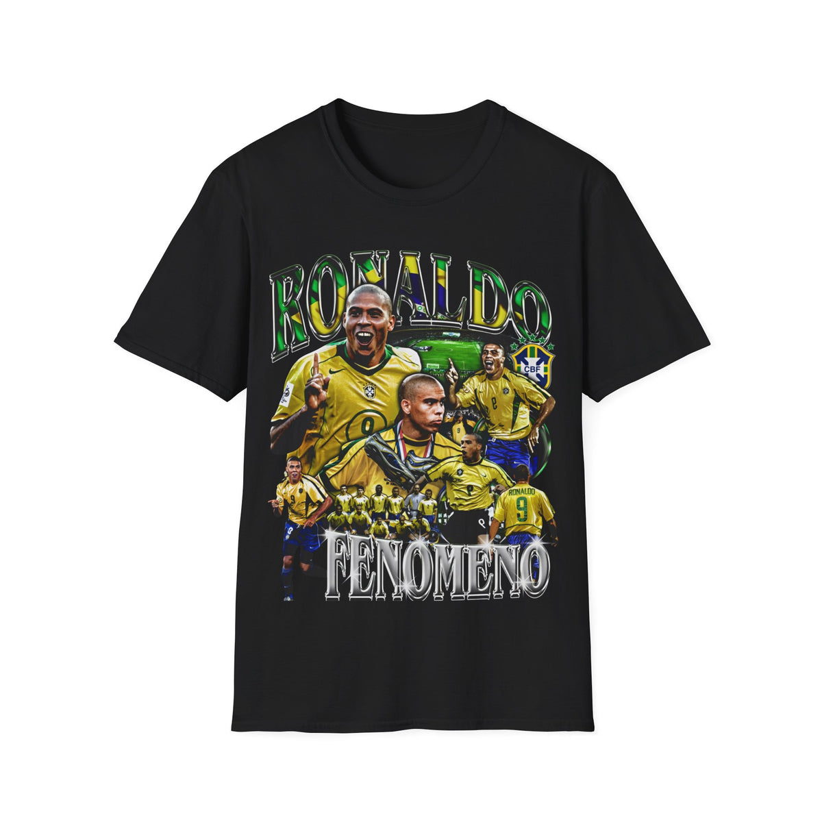 Vintage 90s Soccer Bootleg Style T-Shirt RONALDO FENOMENO Graphic Tee, Retro Soccer Shirt Unisex Graphic Tee