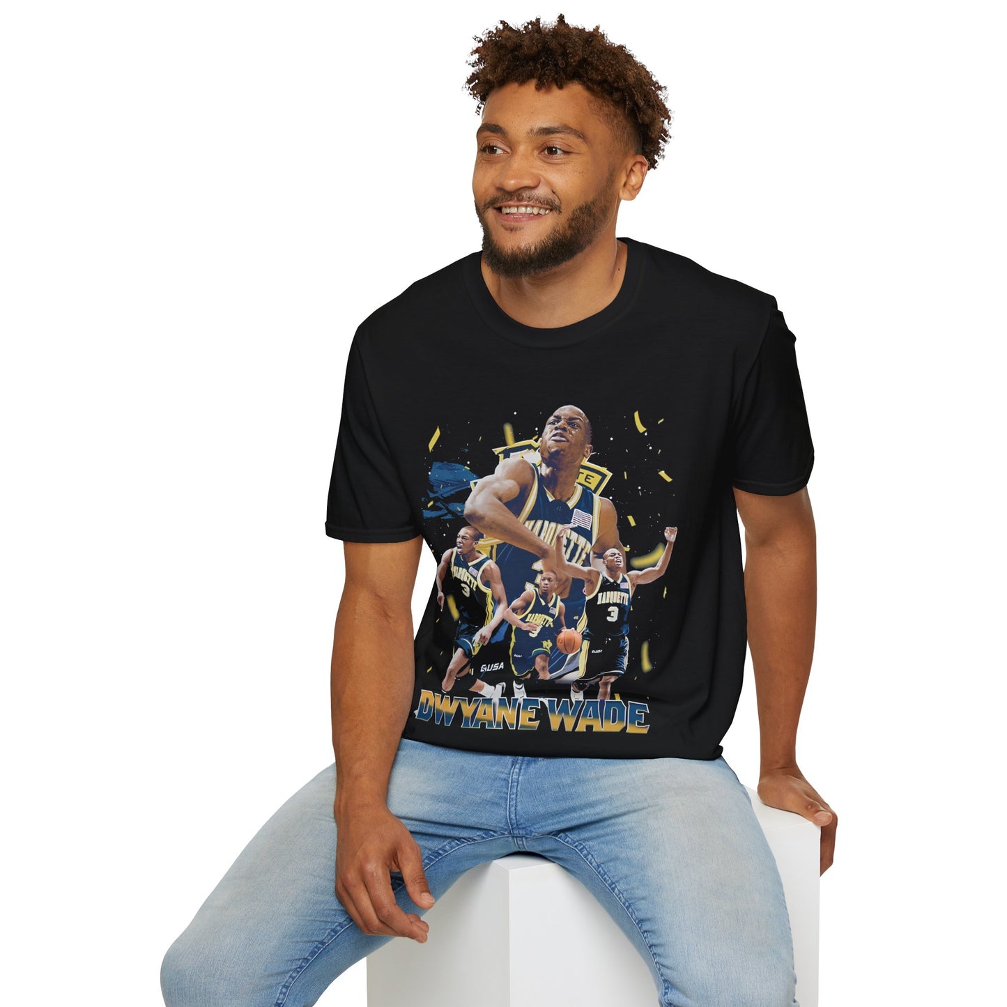 Vintage 90s Basketball Bootleg Style T-Shirt, DWAYNE WADE COLLEGE Retro Basketball Shirt Unisex Graphic Tee
