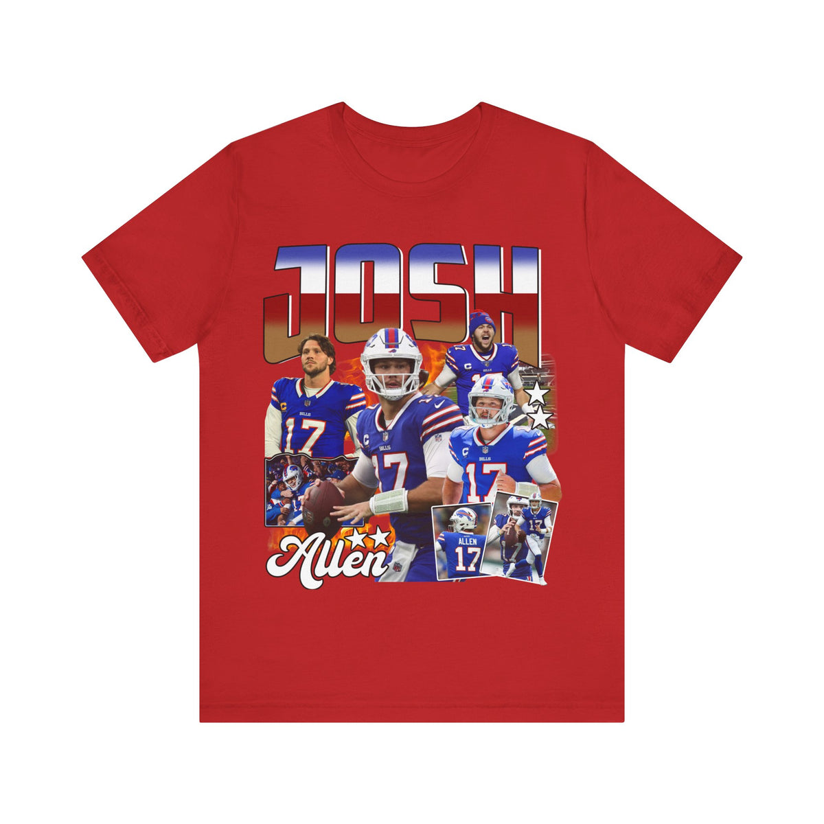 Vintage 90s Football Bootleg Style TShirt JOSH ALLEN 90s Unisex Graphic Tee