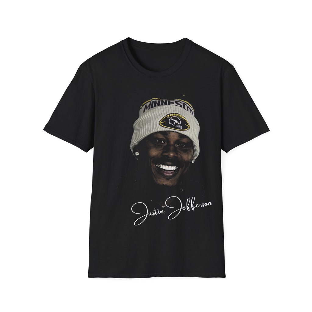 JUSTIN JEFFERSON BIG FACE FOOTBALL LEGENDS Unisex Softstyle T-Shirt