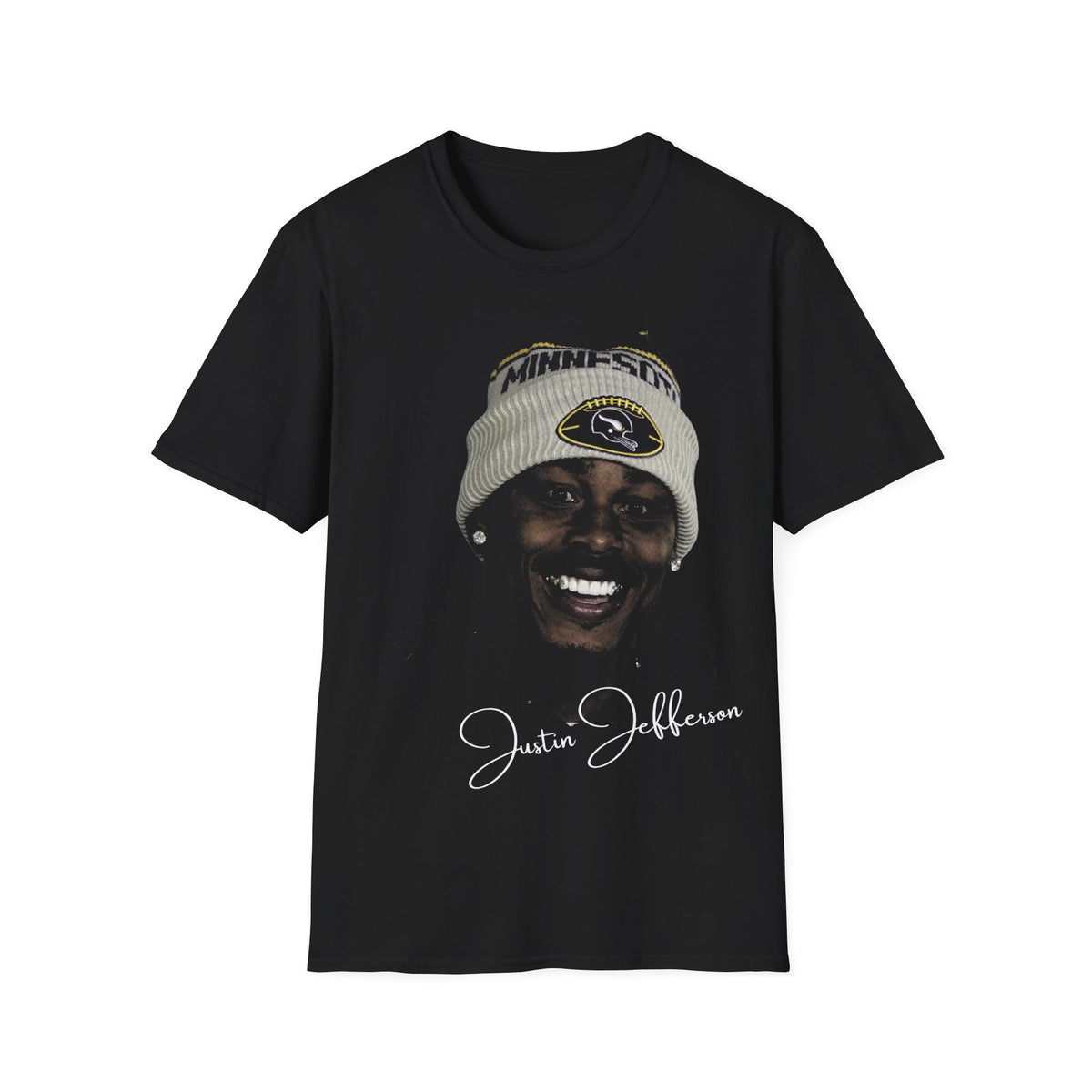 JUSTIN JEFFERSON BIG FACE FOOTBALL LEGENDS Unisex Softstyle T-Shirt