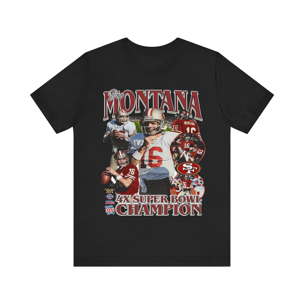 Vintage 90s Football Bootleg Style T-Shirt JOE MONTANA Unisex Graphic Tee Shirt