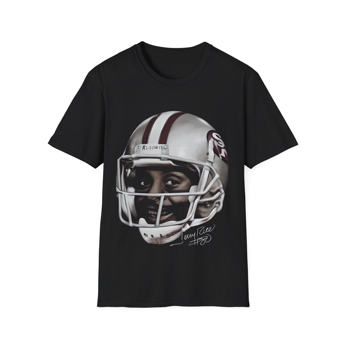 JERRY RICE BIG FACE FOOTBALL LEGENDS Unisex Softstyle T-Shirt