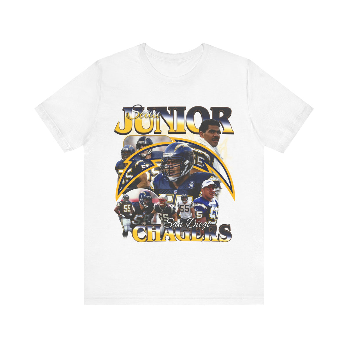 Vintage 90s Football Bootleg Style T-Shirt JUNIOR SEAU Unisex Graphic Tee Shirt