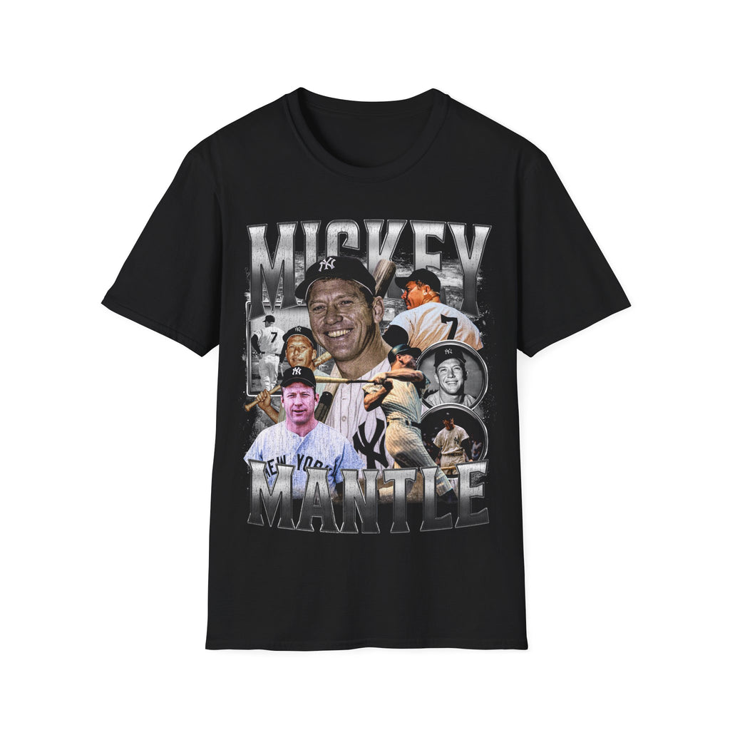 Vintage 90s Baseball Bootleg Style T-Shirt, MICKEY MANTLE Retro Baseball Shirt Unisex Graphic Tee