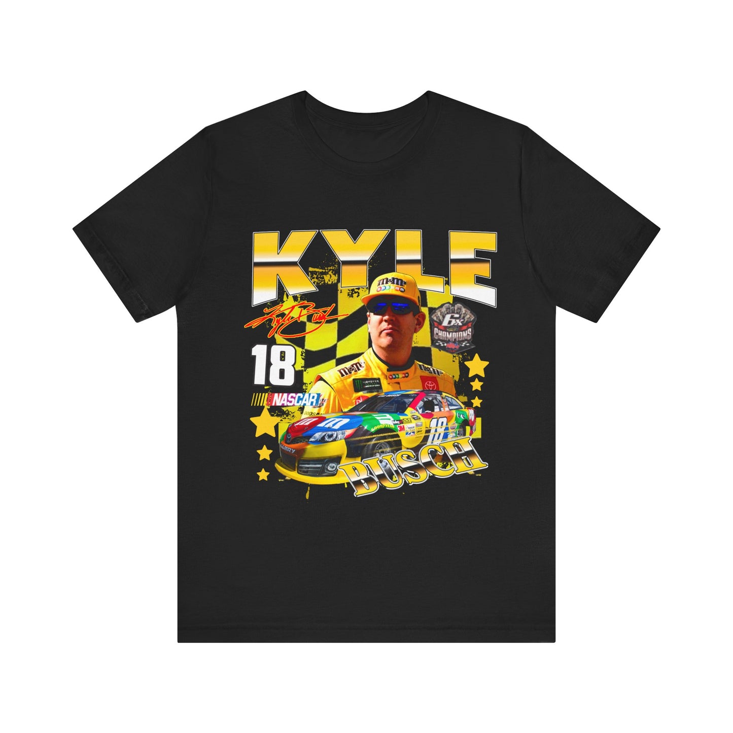 Vintage 90s Racing Bootleg Style T-Shirt, KYLE BUSCH Graphic Tee, Retro Racing Shirt Unisex Graphic Tee Shirt