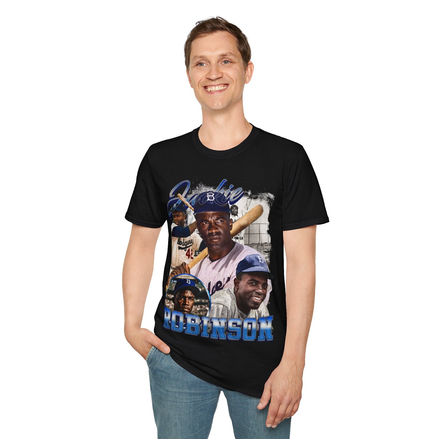 Vintage 90s Baseball Bootleg Style T-Shirt, JACKIE ROBINSON Retro Baseball Shirt Unisex Graphic Tee
