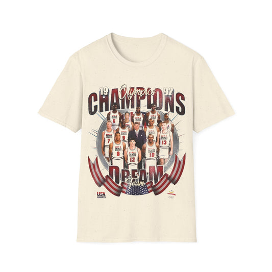 Vintage 90s Basketball Bootleg Style T-Shirt, DREAM TEAM 92 GOLD Retro Basketball Shirt Unisex Graphic Tee