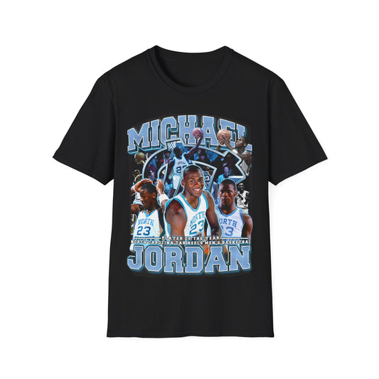 Vintage 90s Basketball Bootleg Style T-Shirt, MICHAEL JORDAN NC Graphic Tee, Retro Basketball Shirt Unisex Graphic Tee