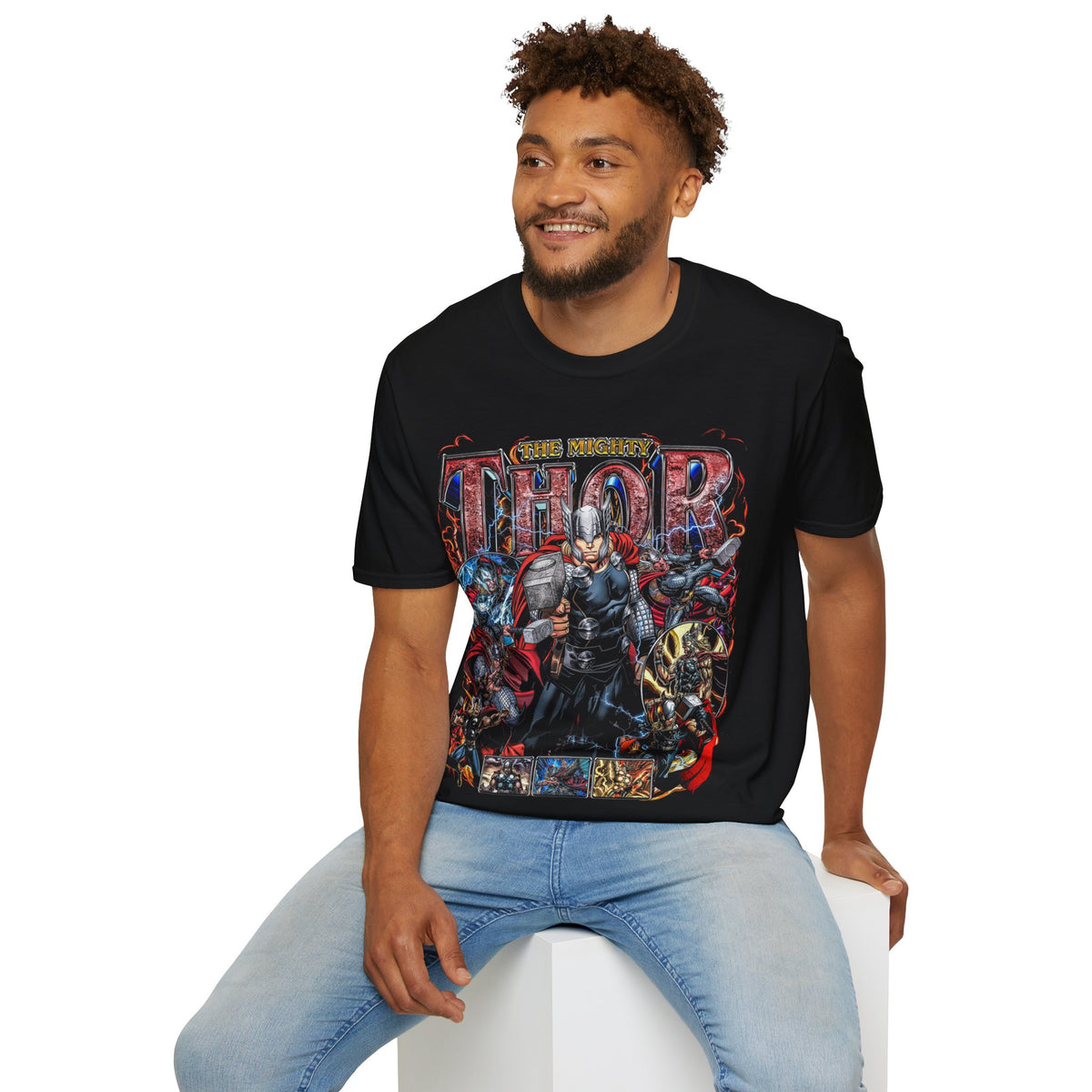 Vintage 90s Superheroes Bootleg Style T-Shirt, THOR Retro Superheroes Shirt Unisex Graphic Tee