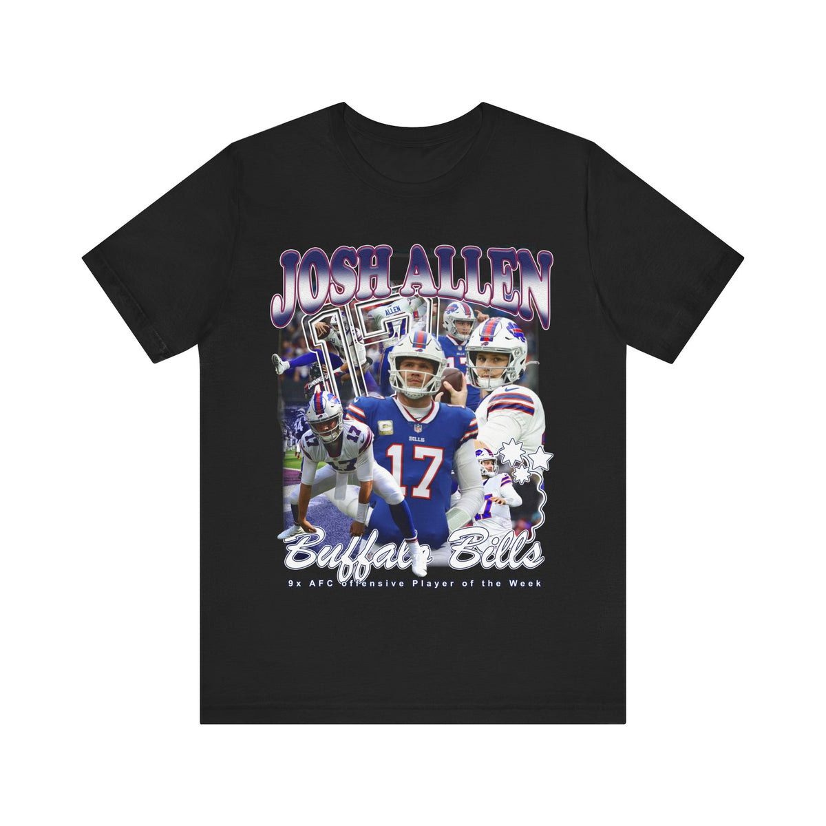 Vintage 90s Football Bootleg Style T-Shirt JOSH ALLEN Unisex Graphic Tee Shirt