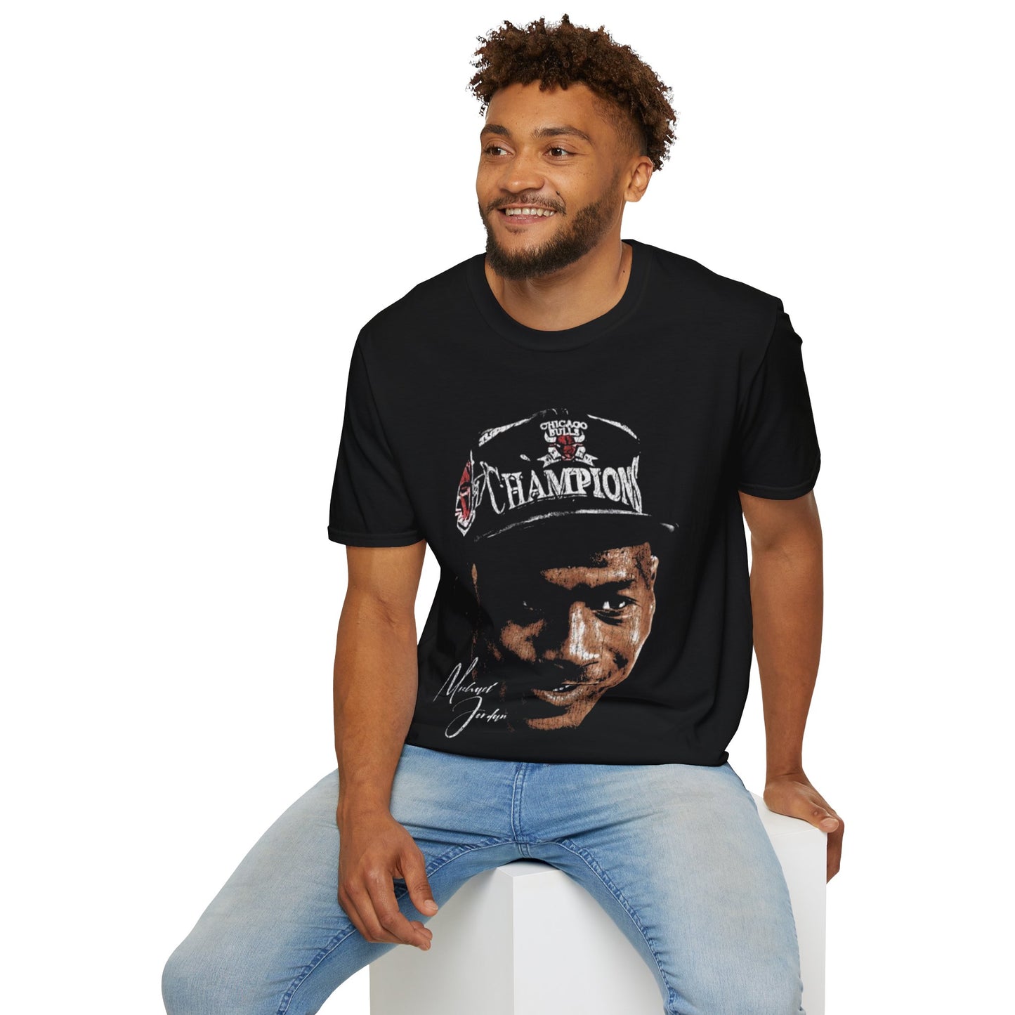 Vintage 90s Basketball Bootleg Style T-Shirt, JORDAN BIG FACE CHAMPION Retro Basketball Shirt Unisex Graphic Tee