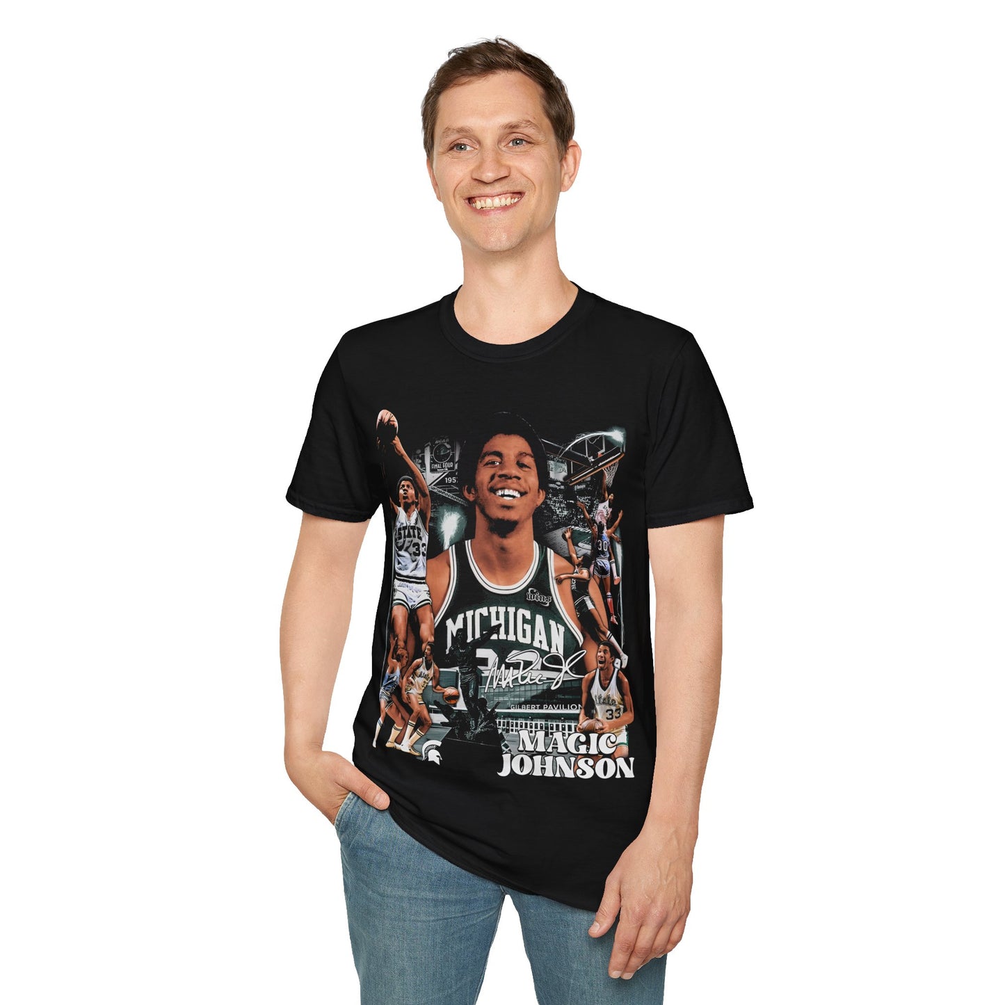 Vintage 90s Basketball Bootleg Style T-Shirt, MAGIC JOHNSON Retro Basketball Shirt Unisex Graphic Tee
