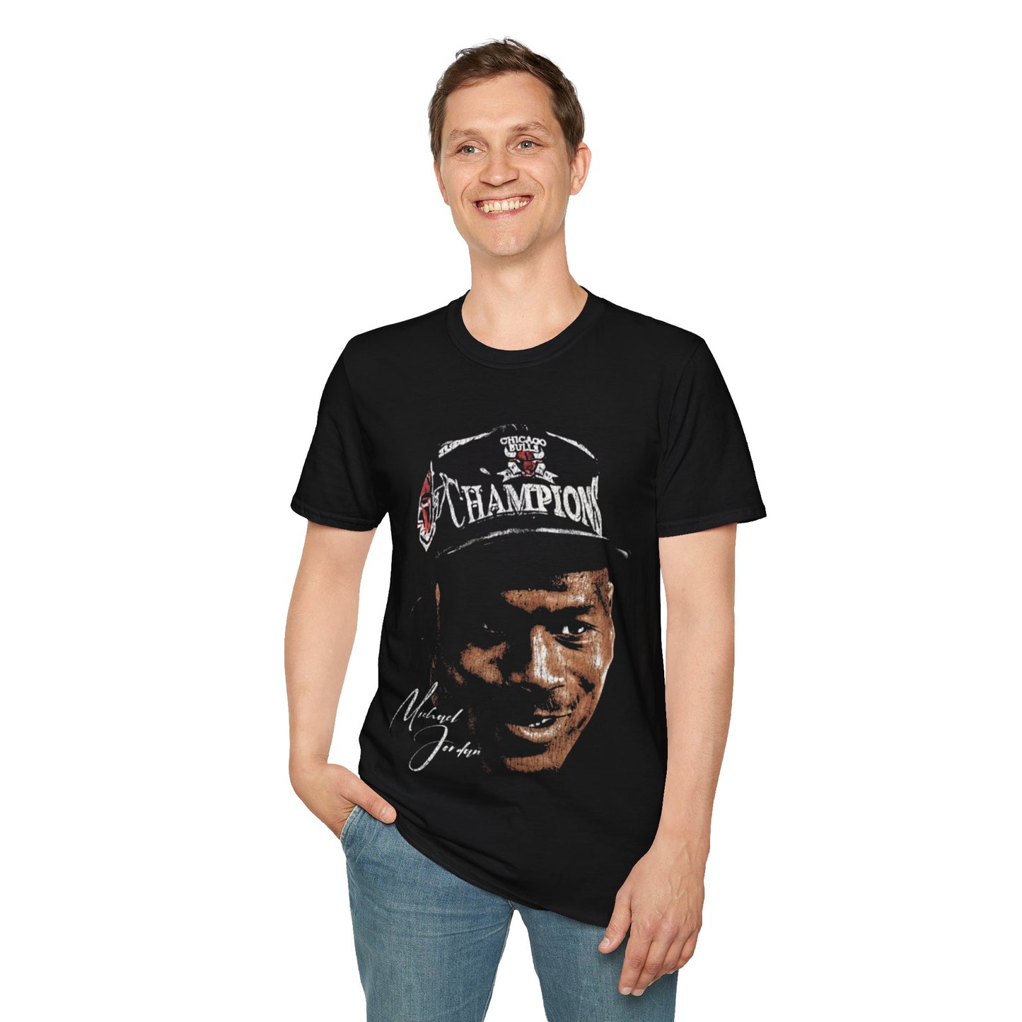 Vintage 90s Basketball Bootleg Style T-Shirt, JORDAN BIG FACE CHAMPION Retro Basketball Shirt Unisex Graphic Tee