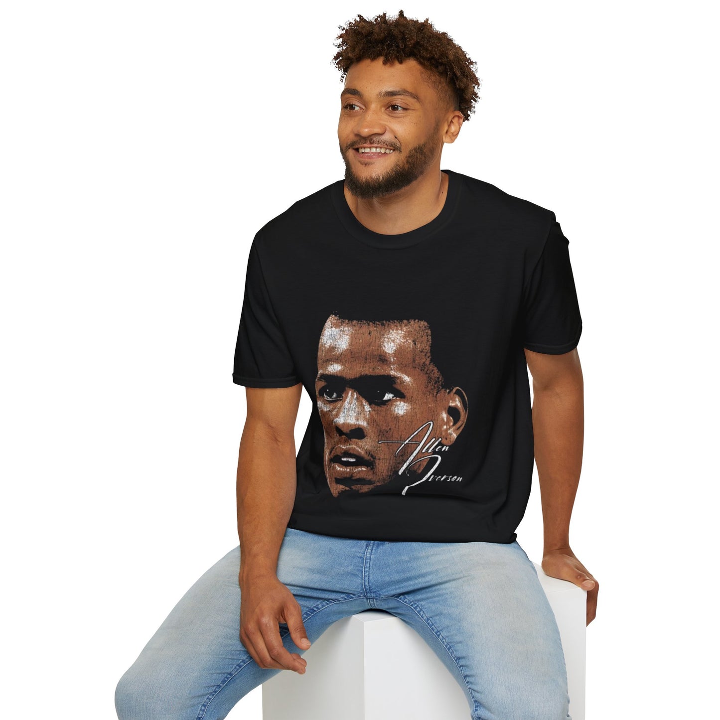 Vintage 90s Basketball Bootleg Style T-Shirt, ALLEN IVERSON BIG FACE Retro Basketball Shirt Unisex Graphic Tee