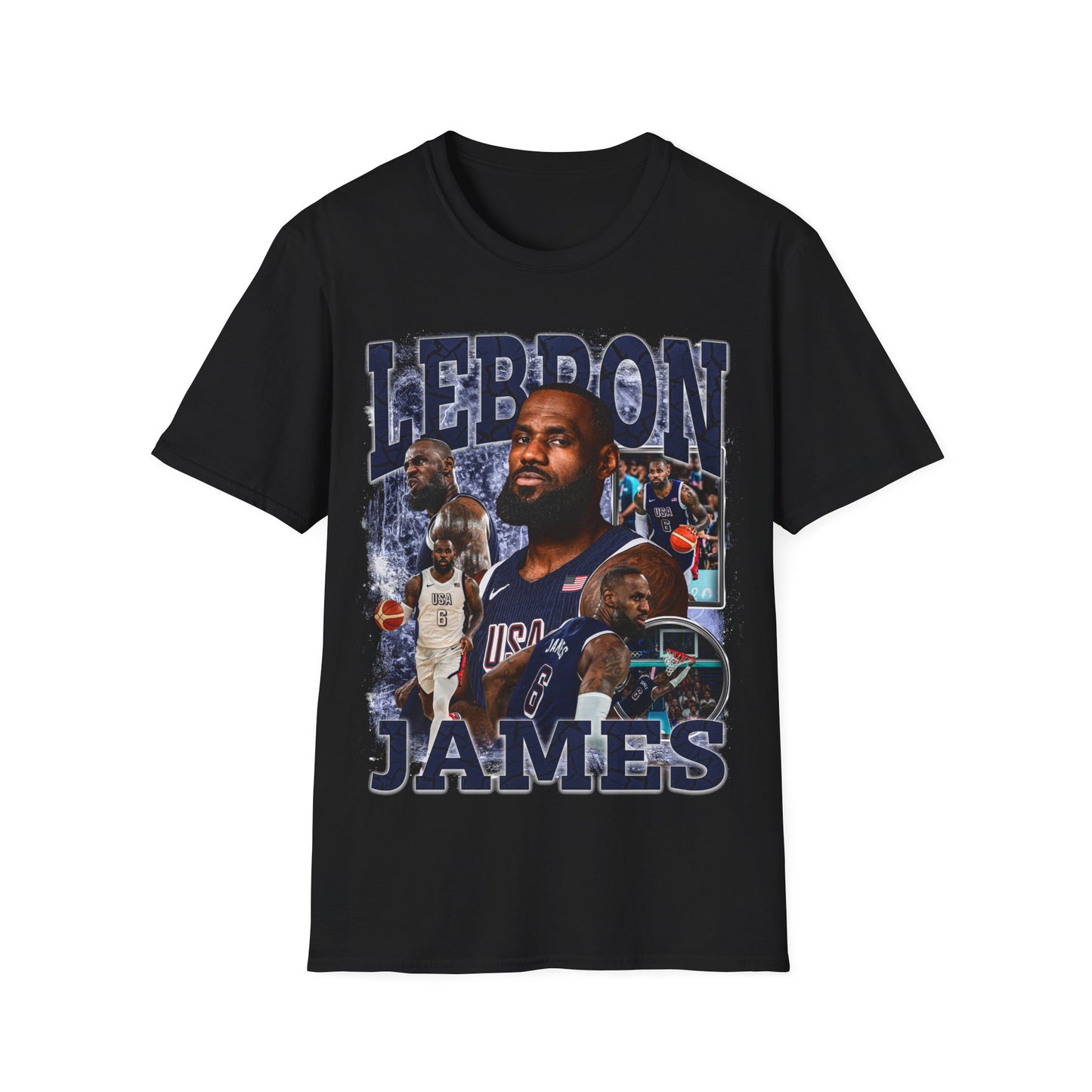 Vintage 90s Basketball Bootleg Style T-Shirt, LEBRON USA Retro Basketball Shirt Unisex Graphic Tee
