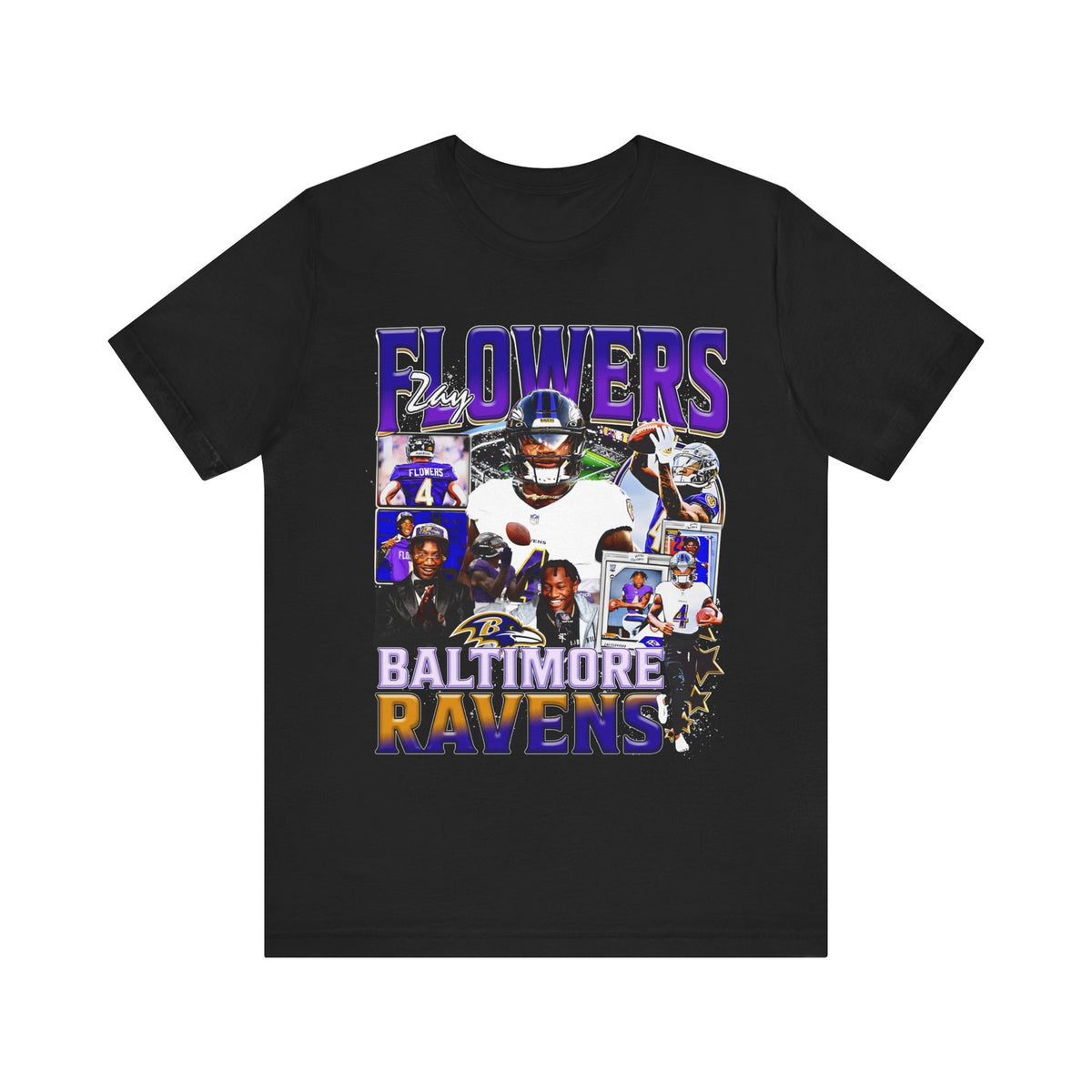 Vintage 90s Football Bootleg Style T-Shirt ZAY FLOWERS Unisex Graphic Tee Shirt