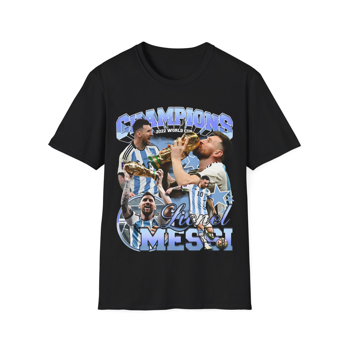 Vintage 90s Soccer Bootleg Style T-Shirt, LIONEL MESSI CHAMPION Graphic Tee, Retro Soccer Shirt Unisex Graphic Tee
