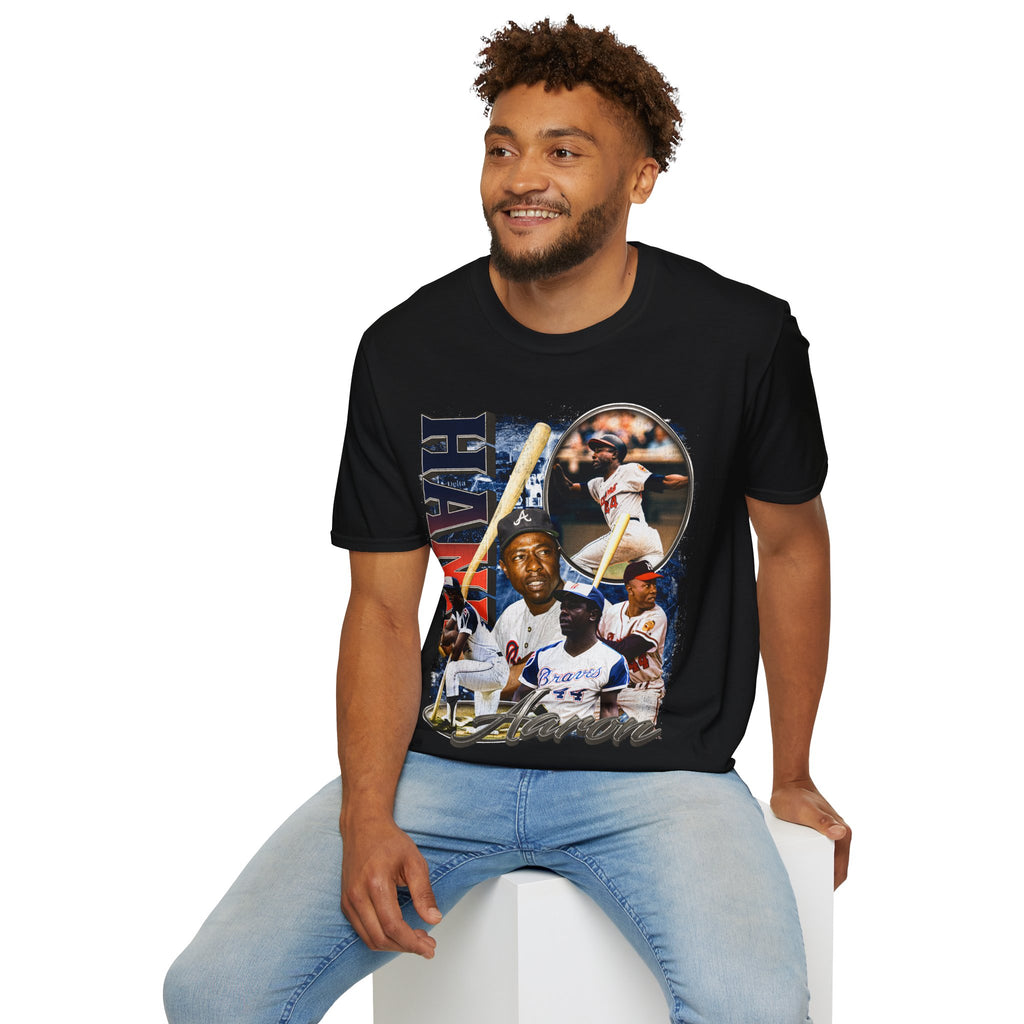 Vintage 90s Baseball Bootleg Style T-Shirt, HANK AARON Retro Baseball Shirt Unisex Graphic Tee