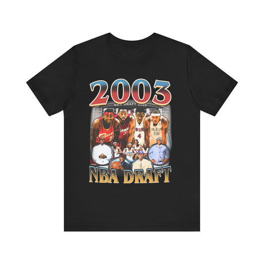 Vintage 90s Basketball Bootleg Style T-Shirt, 2003 DRAFT Unisex Tee Dual Sided