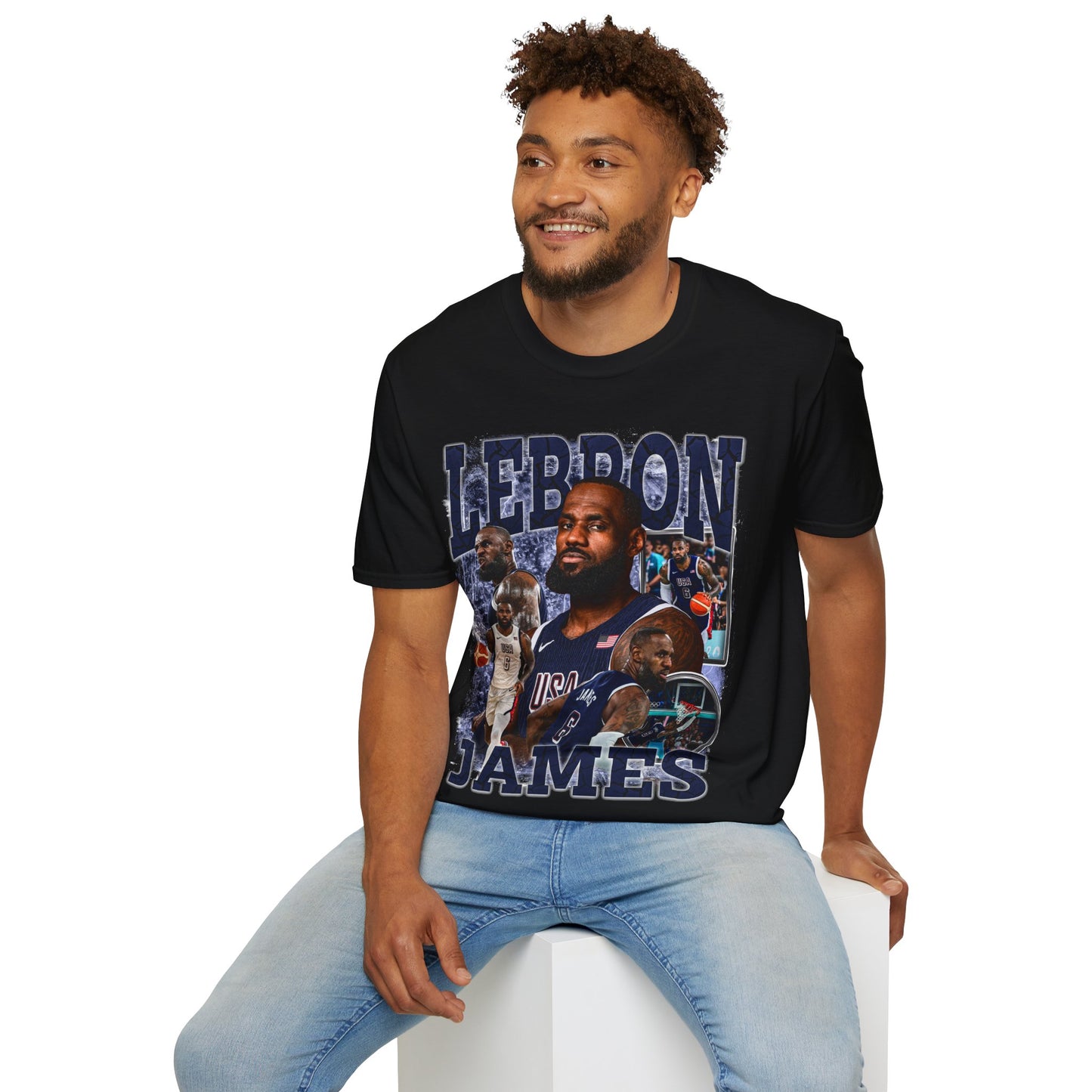 Vintage 90s Basketball Bootleg Style T-Shirt, LEBRON USA Retro Basketball Shirt Unisex Graphic Tee