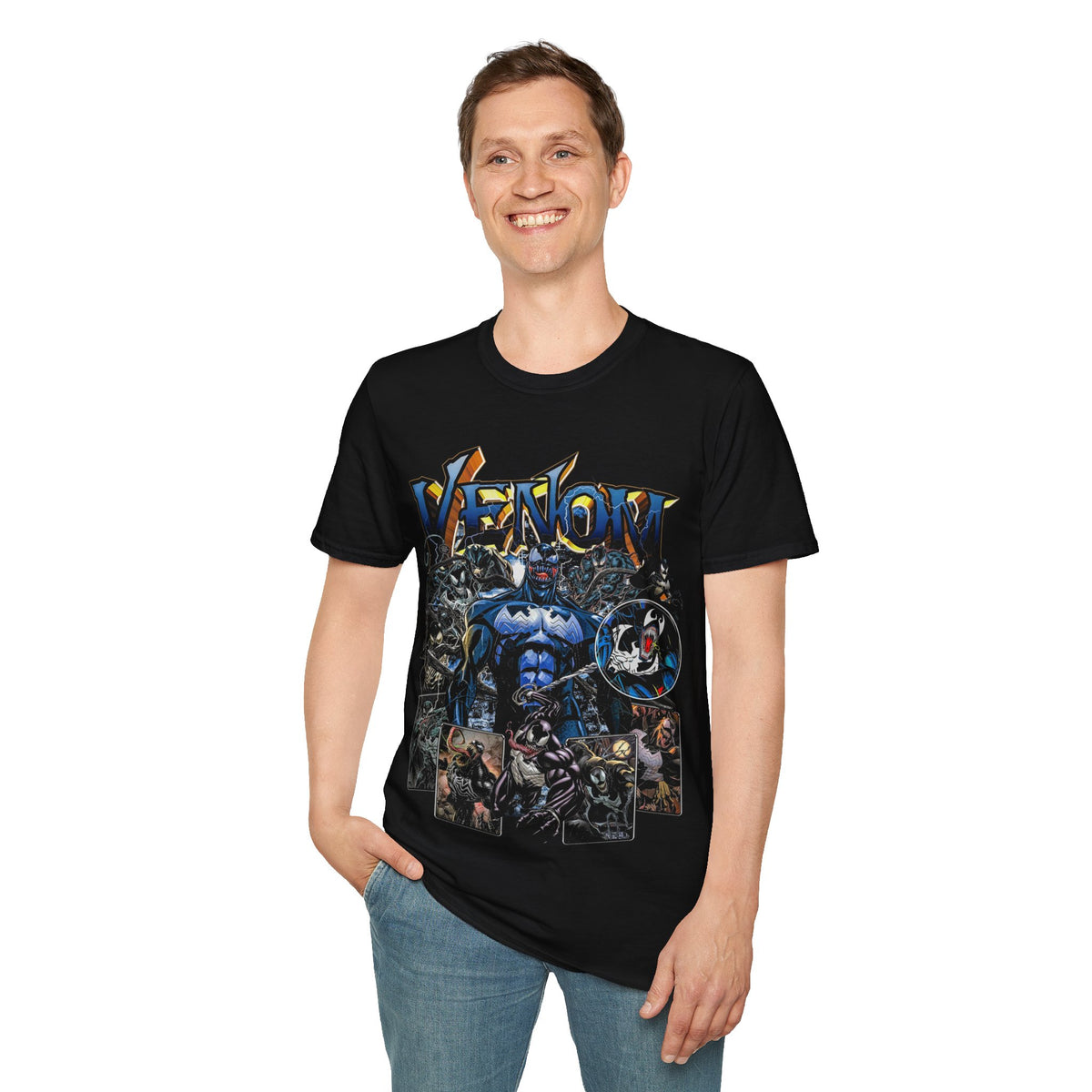 Vintage 90s Superheroes Bootleg Style T-Shirt, VENOM Retro Superheroes Shirt Unisex Graphic Tee