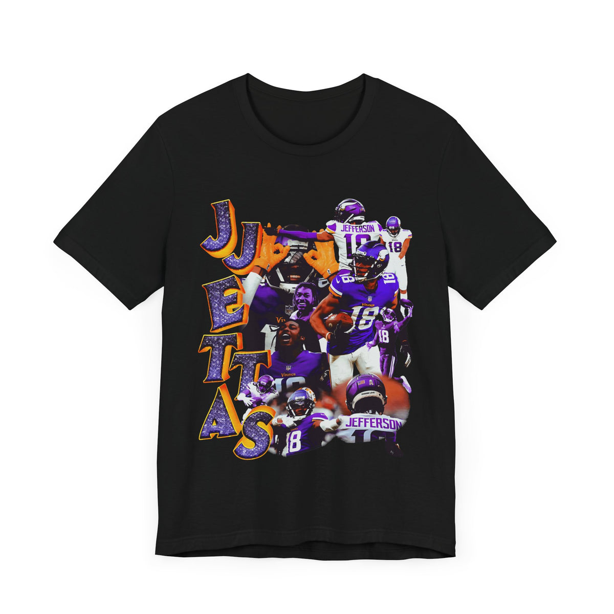 Vintage 90s Football Bootleg Style T-Shirt JUSTIN JEFFERSON Unisex Graphic Tee