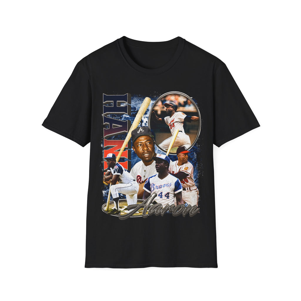 Vintage 90s Baseball Bootleg Style T-Shirt, HANK AARON Retro Baseball Shirt Unisex Graphic Tee