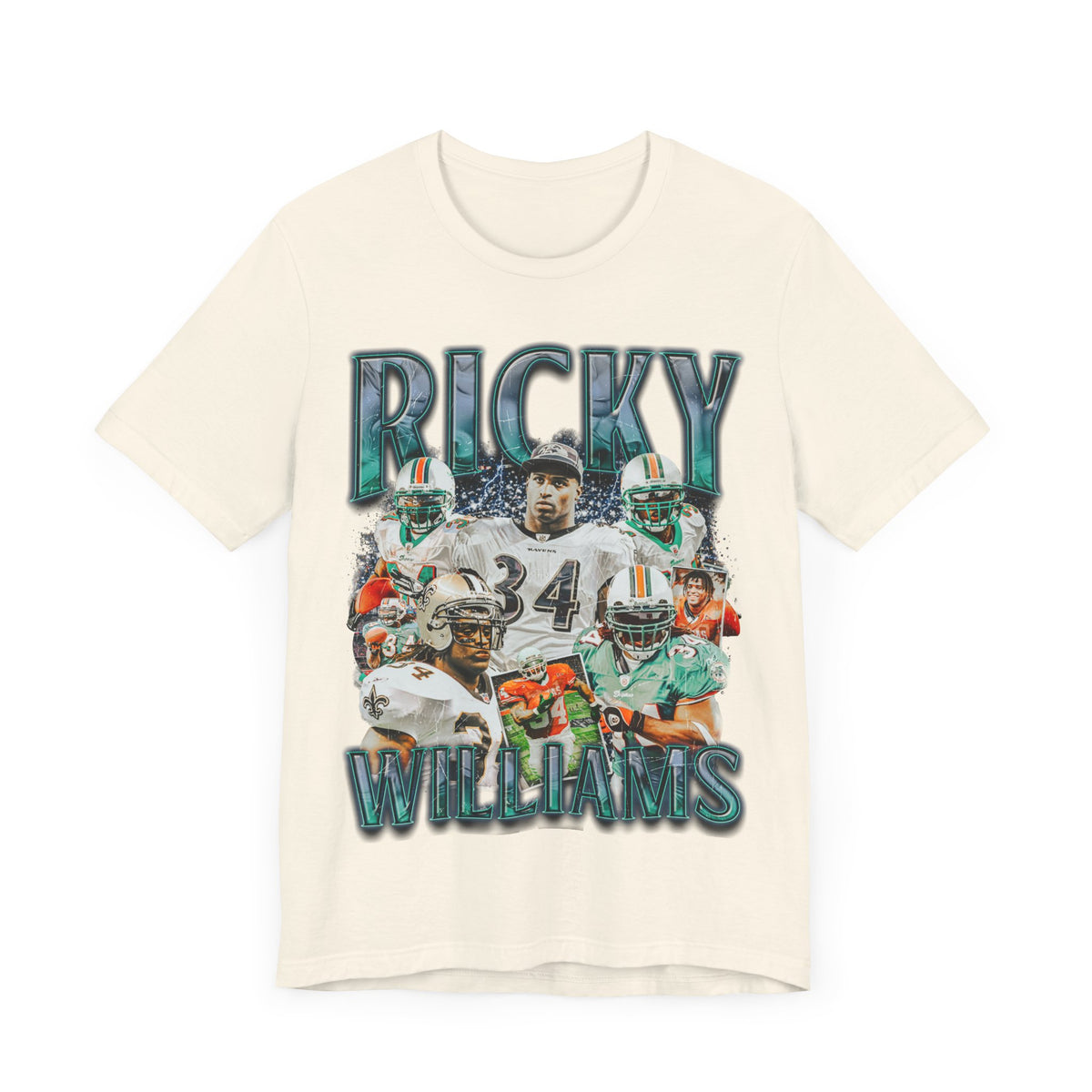 Vintage 90s Football Bootleg Style T-Shirt RICKY WILLIAMS Unisex Graphic Tee