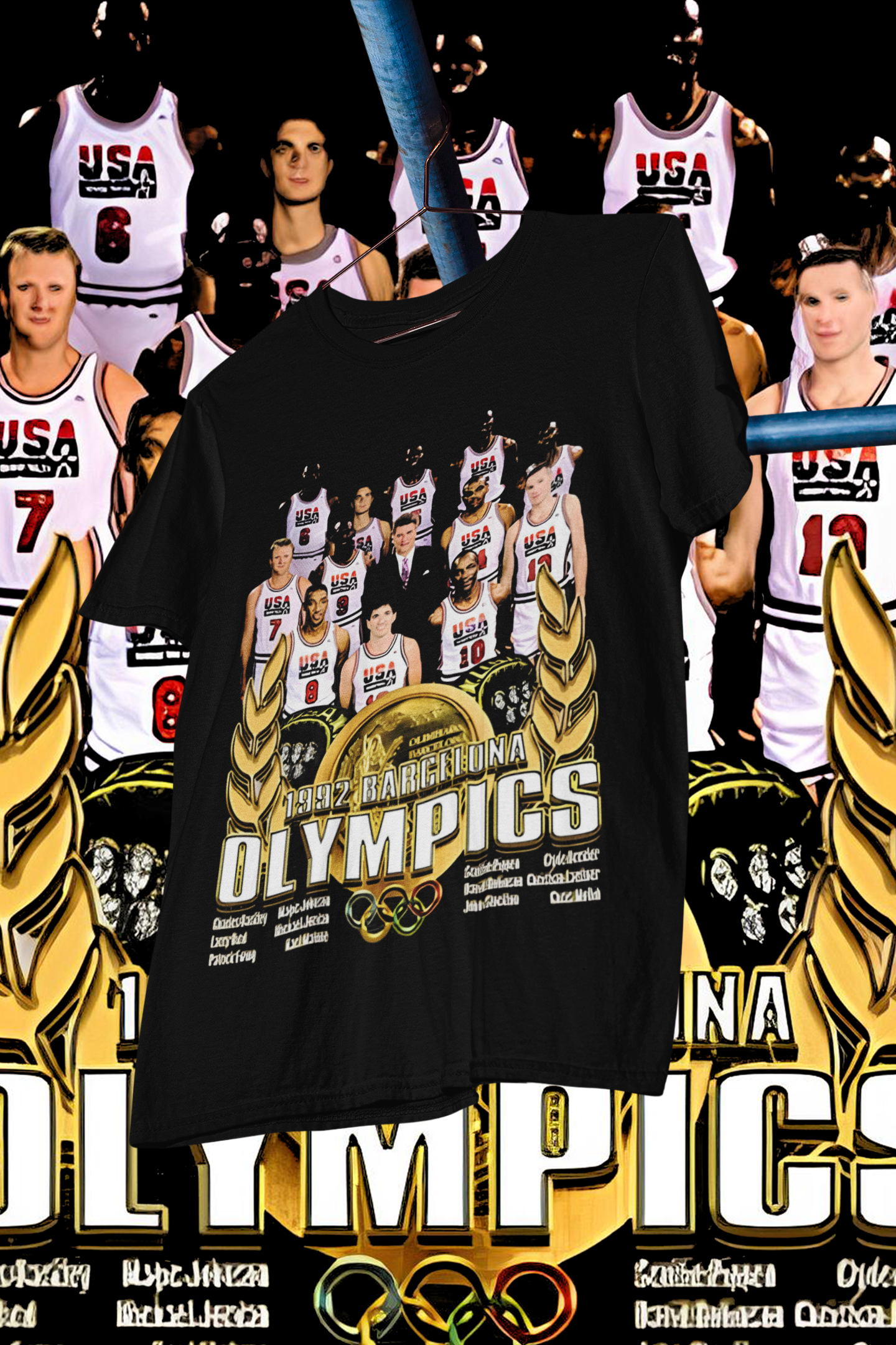1992 DREAM TEAM BARCELONA - shirt design, Bootleg tees design, ready to print, Printable design basketball, 90s, DTF,DTG,300 DPI