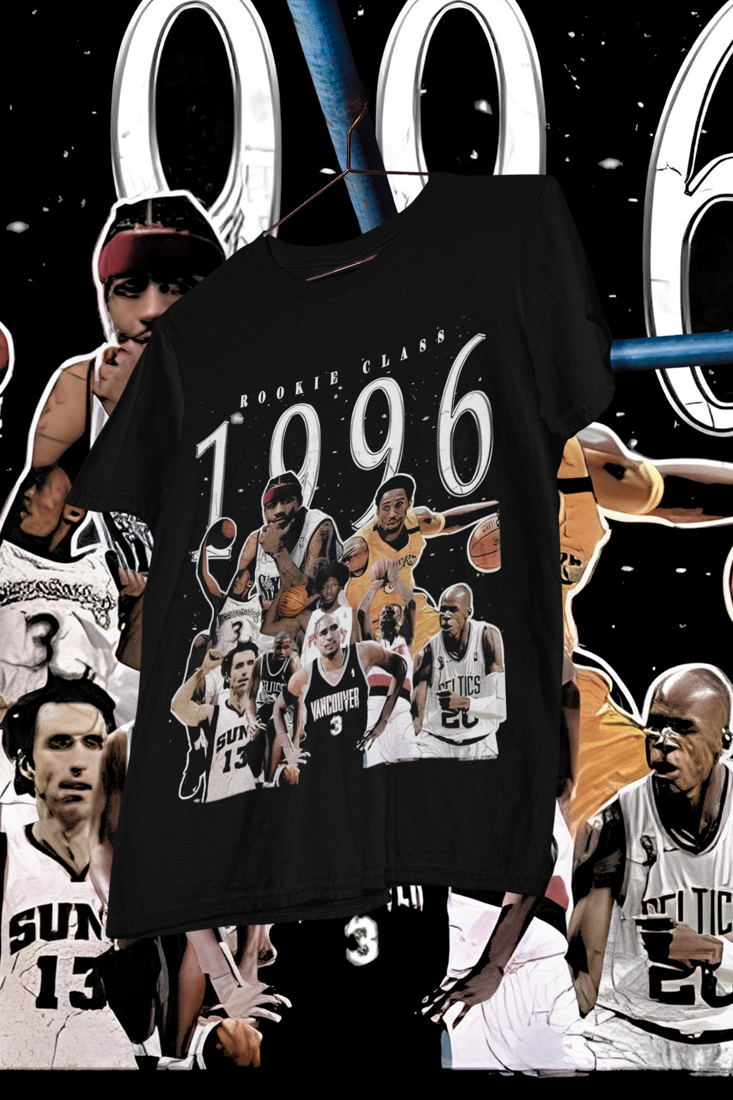1996 DRAFT PNG T-shirt design, Bootleg tees design, ready to print, printable design basketball, 90s, DTF,DTG,300 DPI