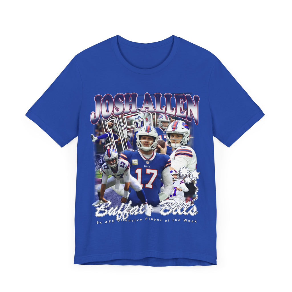 Vintage 90s Football Bootleg Style T-Shirt JOSH ALLEN Unisex Graphic Tee Shirt