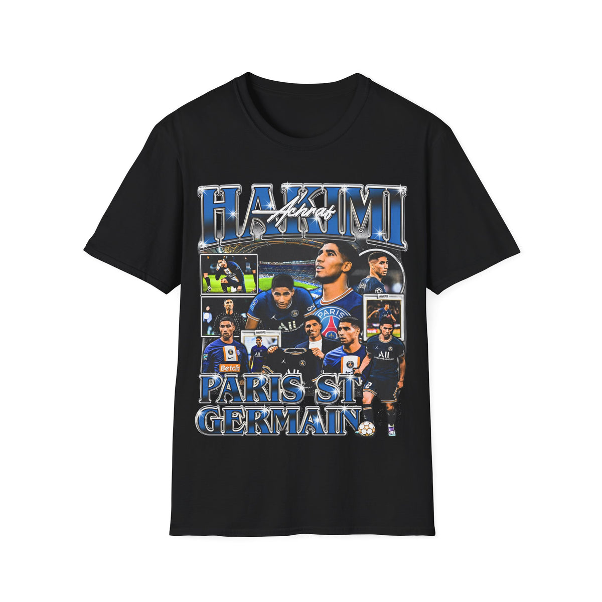 Vintage 90s Soccer Bootleg Style T-Shirt, ACHRAF HAKIMI Graphic Tee, Retro Soccer Shirt Unisex Graphic Tee