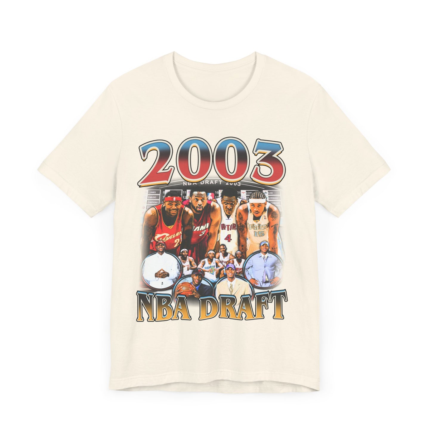Vintage 90s Basketball Bootleg Style T-Shirt, 2003 DRAFT Unisex Tee Dual Sided