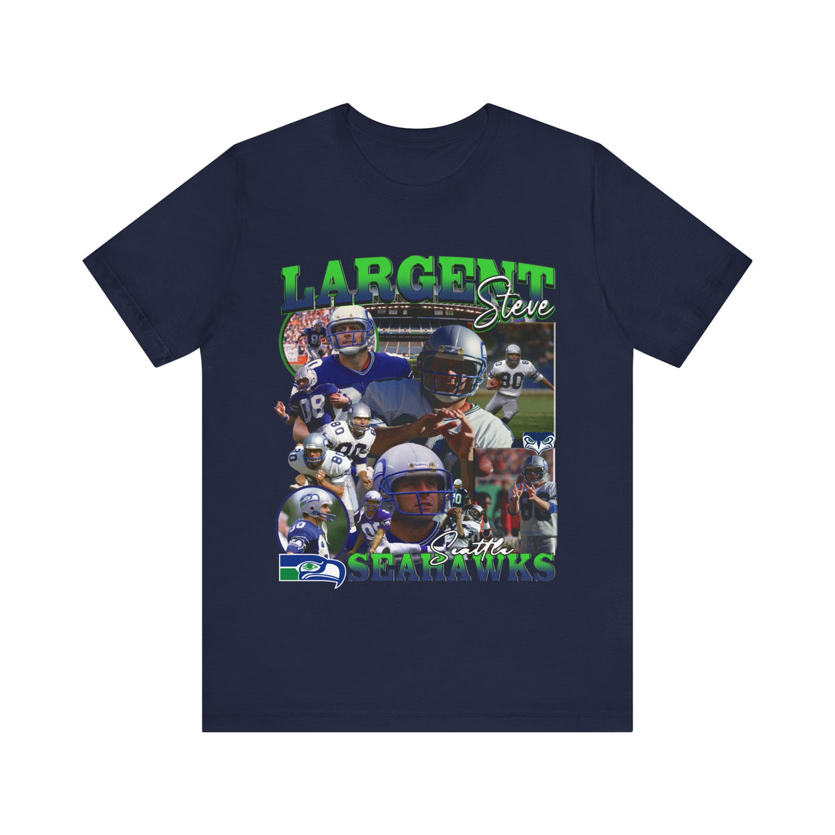 Vintage 90s Football Bootleg Style TShirt STEVE LARGENT Unisex Graphic Tee Shirt