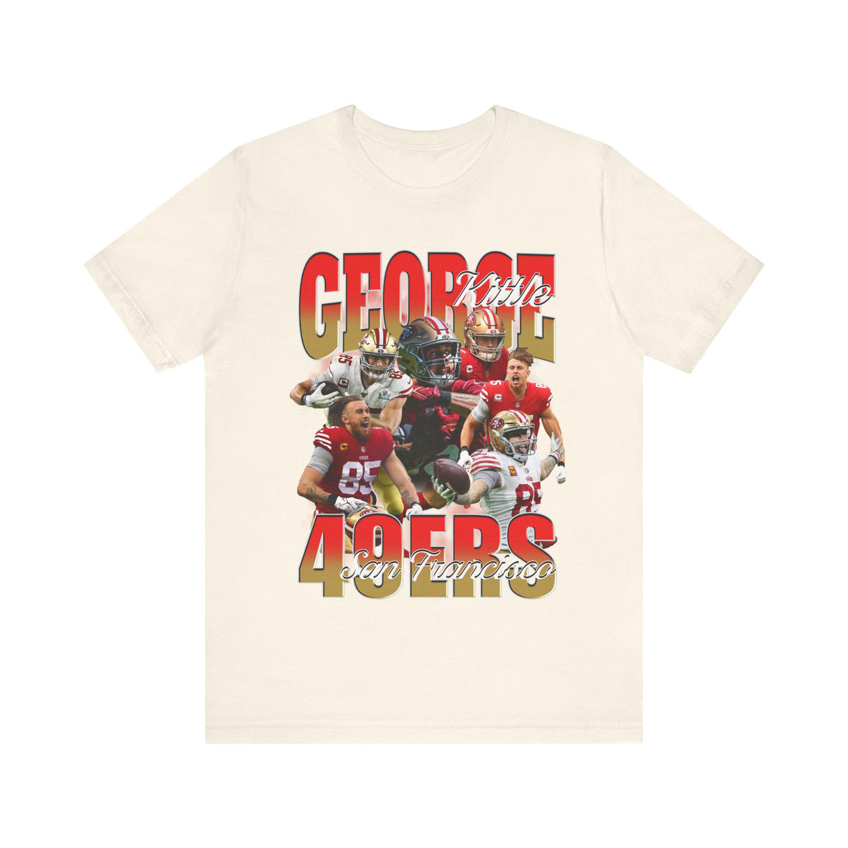 Vintage 90s Football Bootleg Style TShirt GEORGE KITTLE Unisex Graphic Tee Shirt